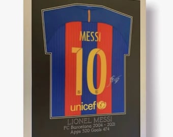 Frame for signed shirt display double mount with personalised silver writing on the mount LOOKS AMAZING