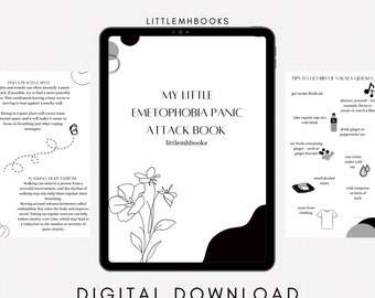 My Little Emetophobia Panic Attack E-book, tips & tricks for panic attacks, techniques, selfhelp, mental health, DIGITAL DOWNLOAD, printable