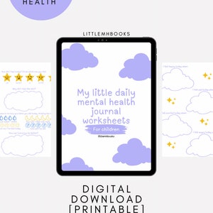 My Little daily mental health worksheets, self-help, children book, children mental health, DIGITAL DOWNLOAD, PRINTABLE