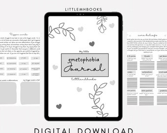 My Little Emetophobia Journal, recovery, self-help, mental health, DIGITAL DOWNLOAD, PRINTABLE, mental health journal, self-help journal