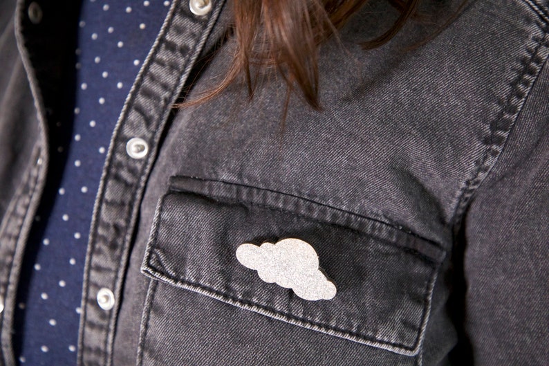 Broches à paillettes : lapin, nuage, coeur image 10