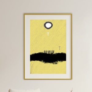 He has Risen, Jesus is Risen, Resurrection, Jesus Art, Hand-drawn, Minimalist Religious Poster, Bible Story, Christian Art, Bible Wall Art,