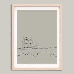 Walk on Water, Peter and Jesus, Hand-drawn, Minimalist Religious Poster, Bible Story, Christian Art, Bible Sketches, Wall Art, Faith