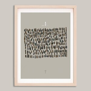 Jesus Feeds the 5000, Hand-drawn, 5 Loaves of Bread and 2 Fish, Minimalist Poster, Bible Story, Christian Art, Bible Sketches, Wall Art