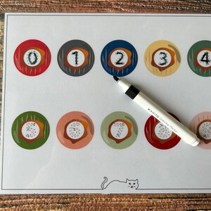 Number Tracing, Writing Activity, Learning To Write, Montessori, Motor Skills, Handwriting Practice, Learning Numbers,  5 Color Options