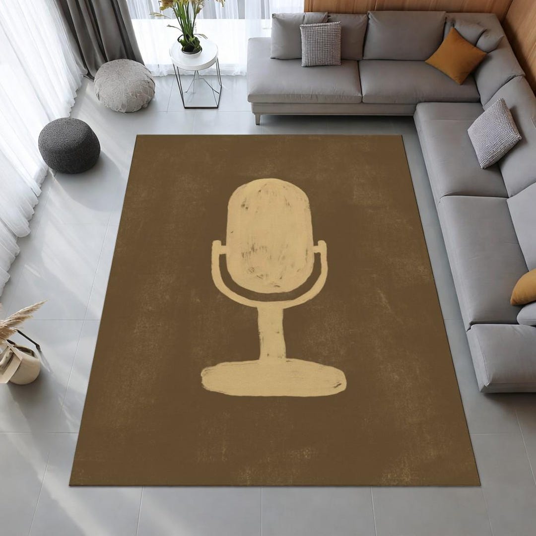 Audio Studio Rugs Vintage Microphone Rug, Retro Music Carpet, Studio Decor, Drum Mat ...