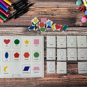 Shape Matching, Learning Shapes, Shape Flashcards, Montessori Busy Book, Sunday School, Toddler Homeschool, Preschool Kindergarten Activity