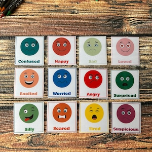 Emotiekaarten, Gevoelens Flashcards, Vandaag voel ik, Gevoelens Gezichten, Montessori, Peuter Homeschool, Kleuterschool en Kleuterschool Druk Boek
