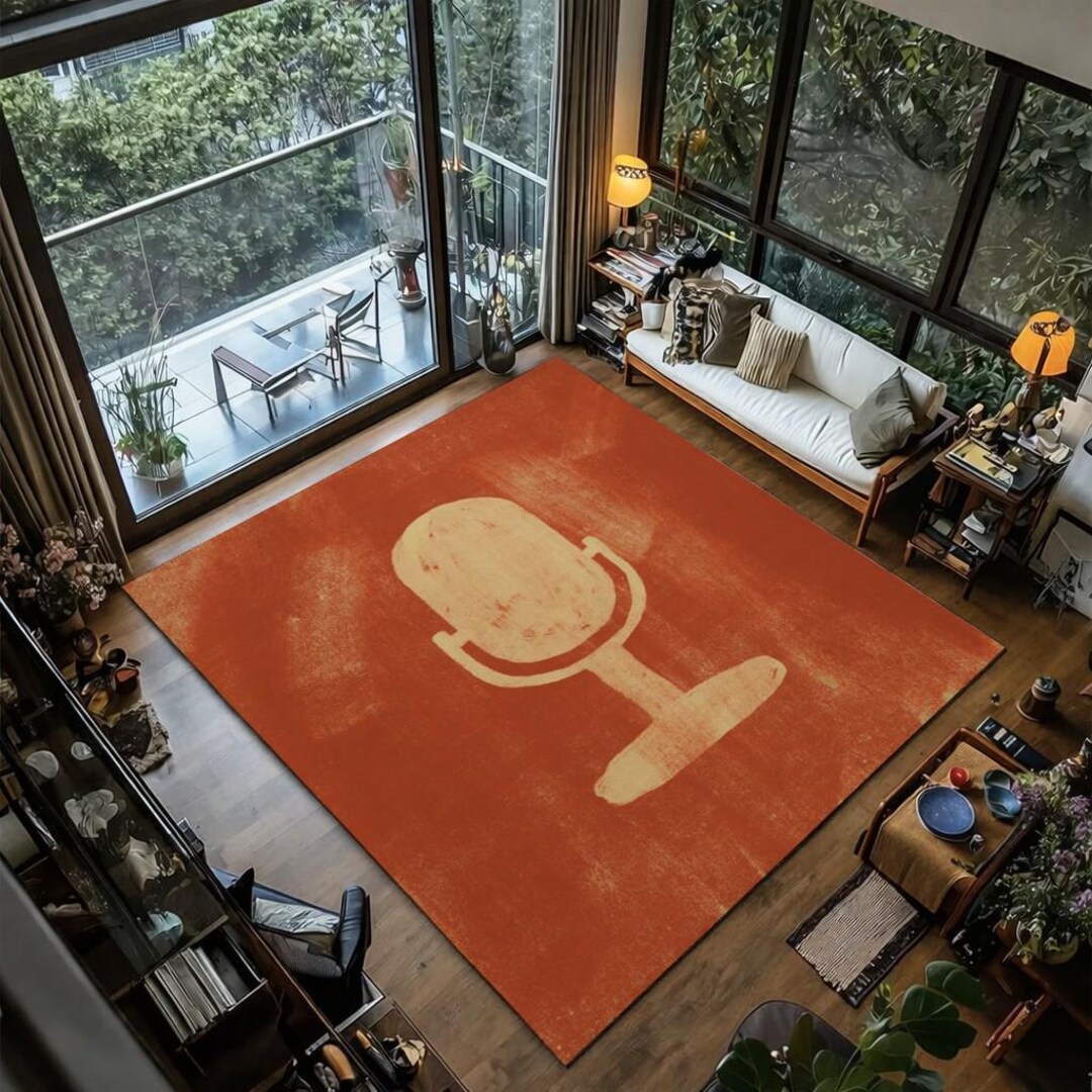 Audio Studio Rugs Vintage Microphone Rug, Retro Music Carpet, Studio Decor, Singer Gift ...