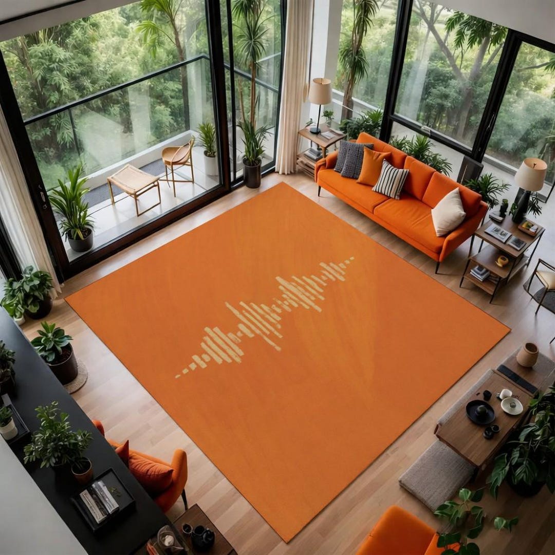 Audio Studio Rugs Minimal Sound Wave Rug, Modern Music Carpet, Studio Decor, Audio Lover ...