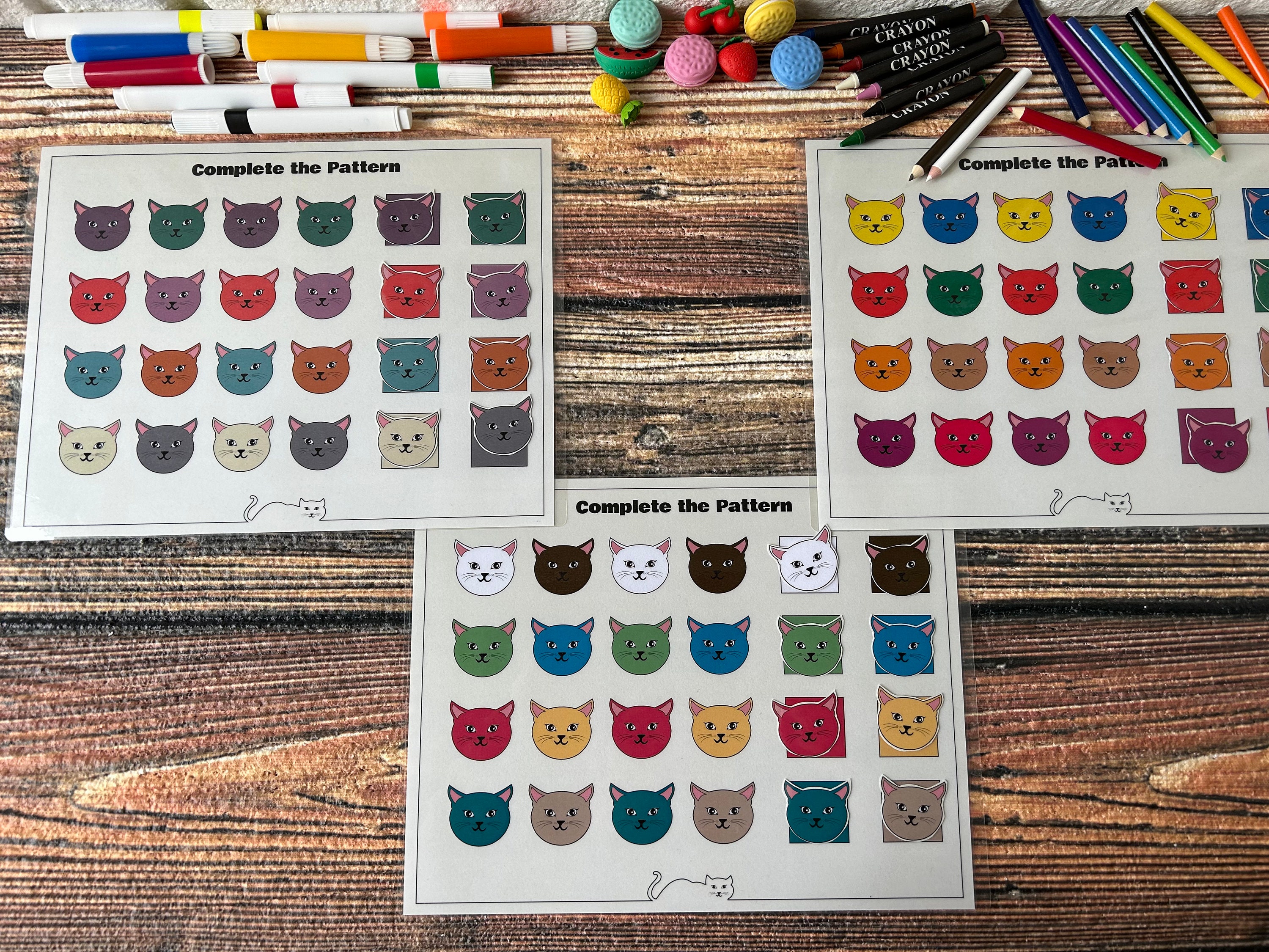 Complete the Pattern Worksheet, Finish the Pattern Game, Toddler ...