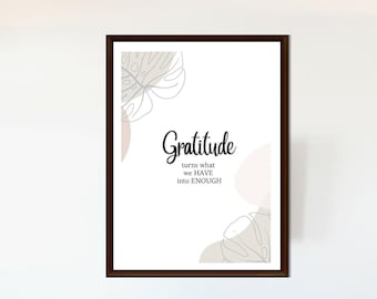 Dankbaarheid print, positieve bevestigingen kunst aan de muur, afdrukbare muur kunst, mindfulness poster, dagelijkse dankbaarheid herinnering, dankbaarheid cadeau