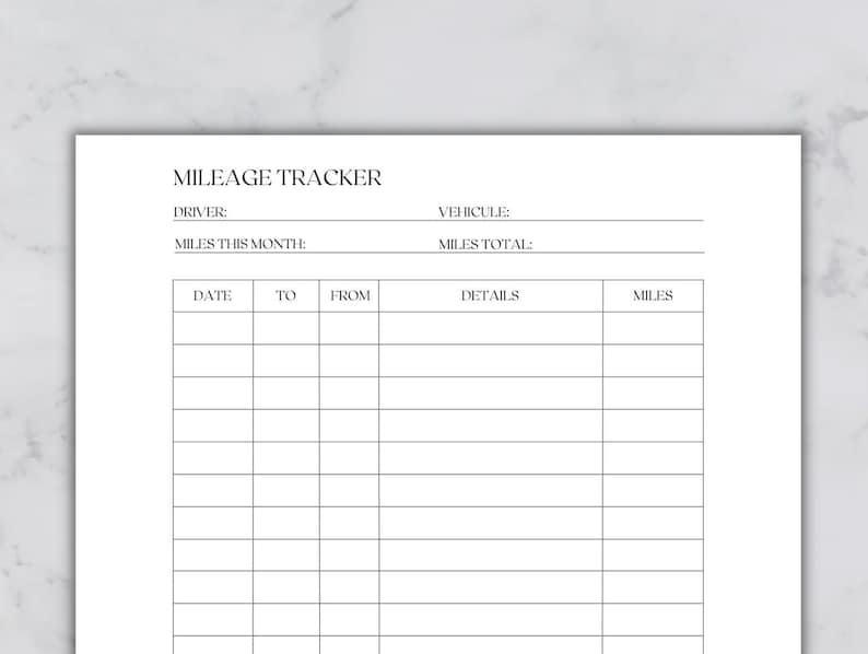 Mileage Tracker Printable Work Trip Miles Tracker Business Mileage Mileage Tracker Printable Work Trip Miles Tracker Business Mileage