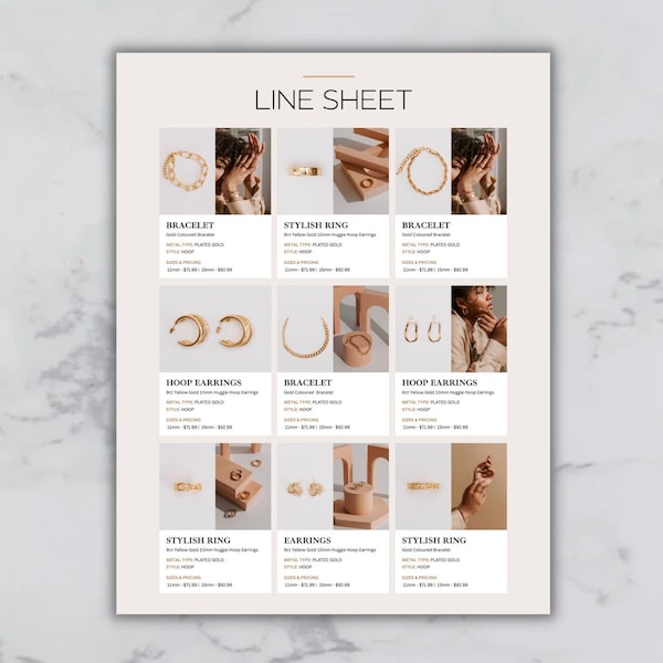 Line sheet Canva Template | Editable Price list Template| Candle wholesale Catalog | Product Sales Sheet | Canva Linesheet Catalogue