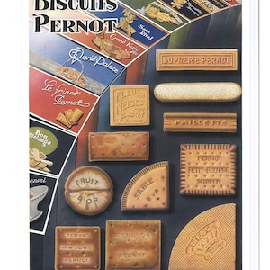 Vintage Poster Food Advertisements of antyear - Pernots Cookies - A3+ Wall Decoration Poster (32 x 45 cm) para embellecer tu Cocina.