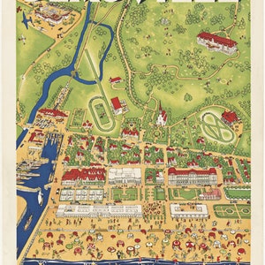 Anuncios de antaño Cartel turístico de Francia -Deauville - Cartel de decoración mural A3+ (32 x 45 cm).