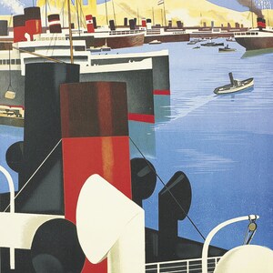 Vintage Poster Advertisements of yesteryear Tourism Cities of France -Marseille Port Poster Wall Decoration A3+ (32 x 45 cm).