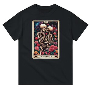 Het romantische T-shirt, Halloween-cadeau, tarotkaartstijl, retro T-shirt, mystiek cadeau, fantasiecadeau, Horror-T-shirt.