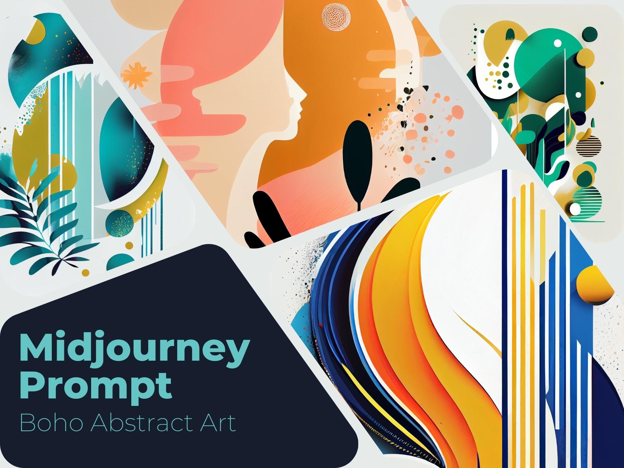 Boho Abstract Art Professional AI Prompt for Midjourney - Etsy