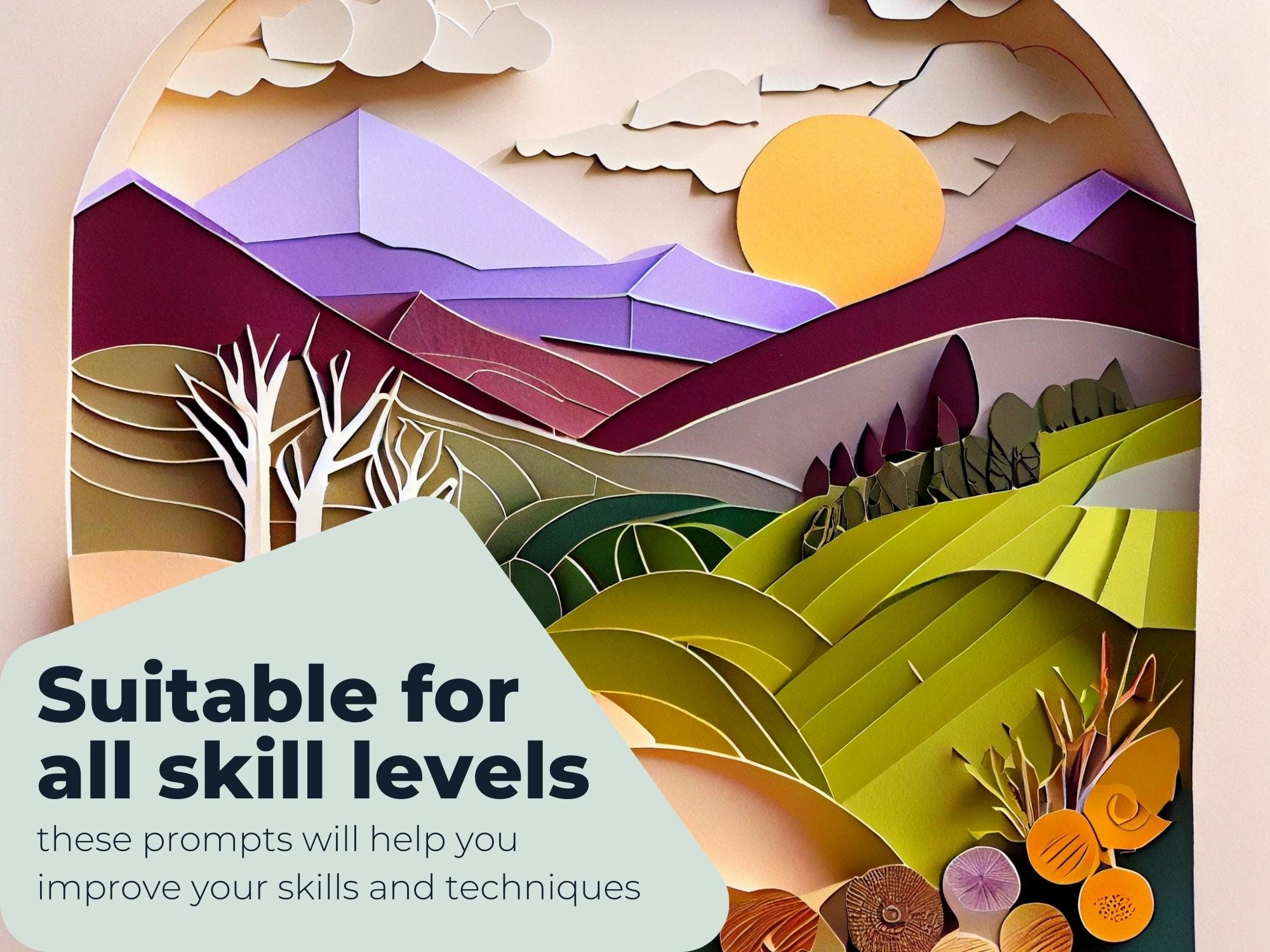 Cut Paper Landscapes Professional AI Prompt for Midjourney Etsy