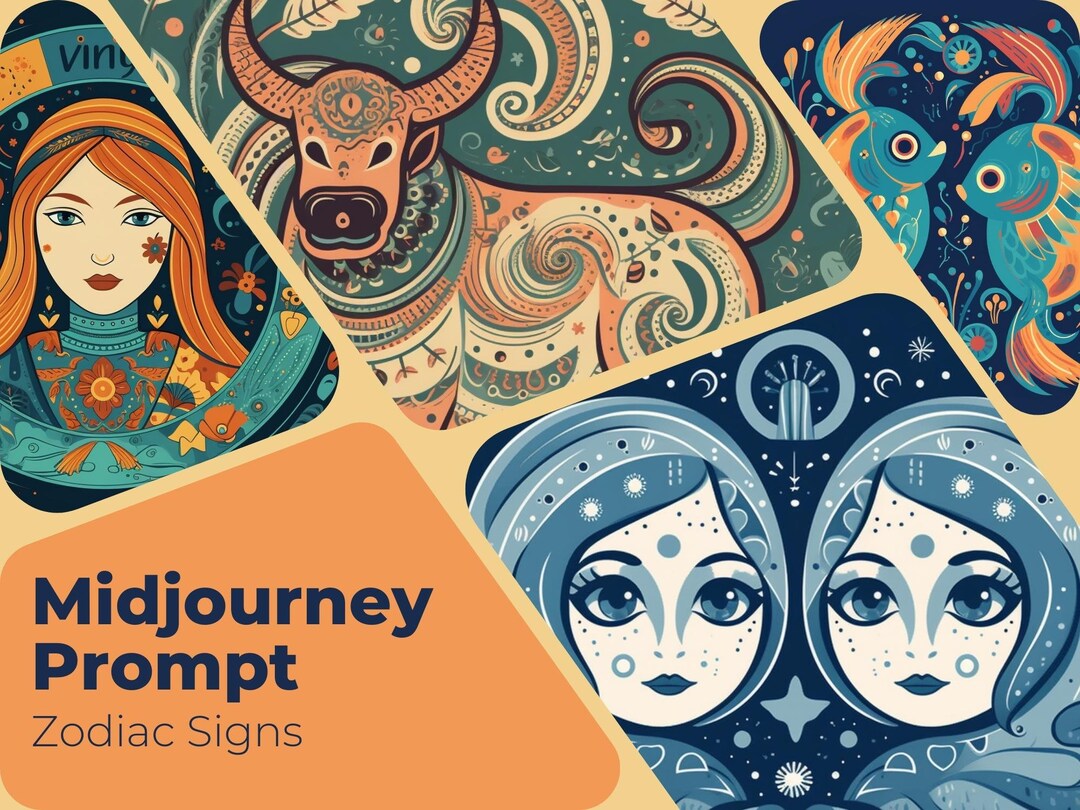 Zodiac Signs Illustrations Professional Ai Prompt For Etsy