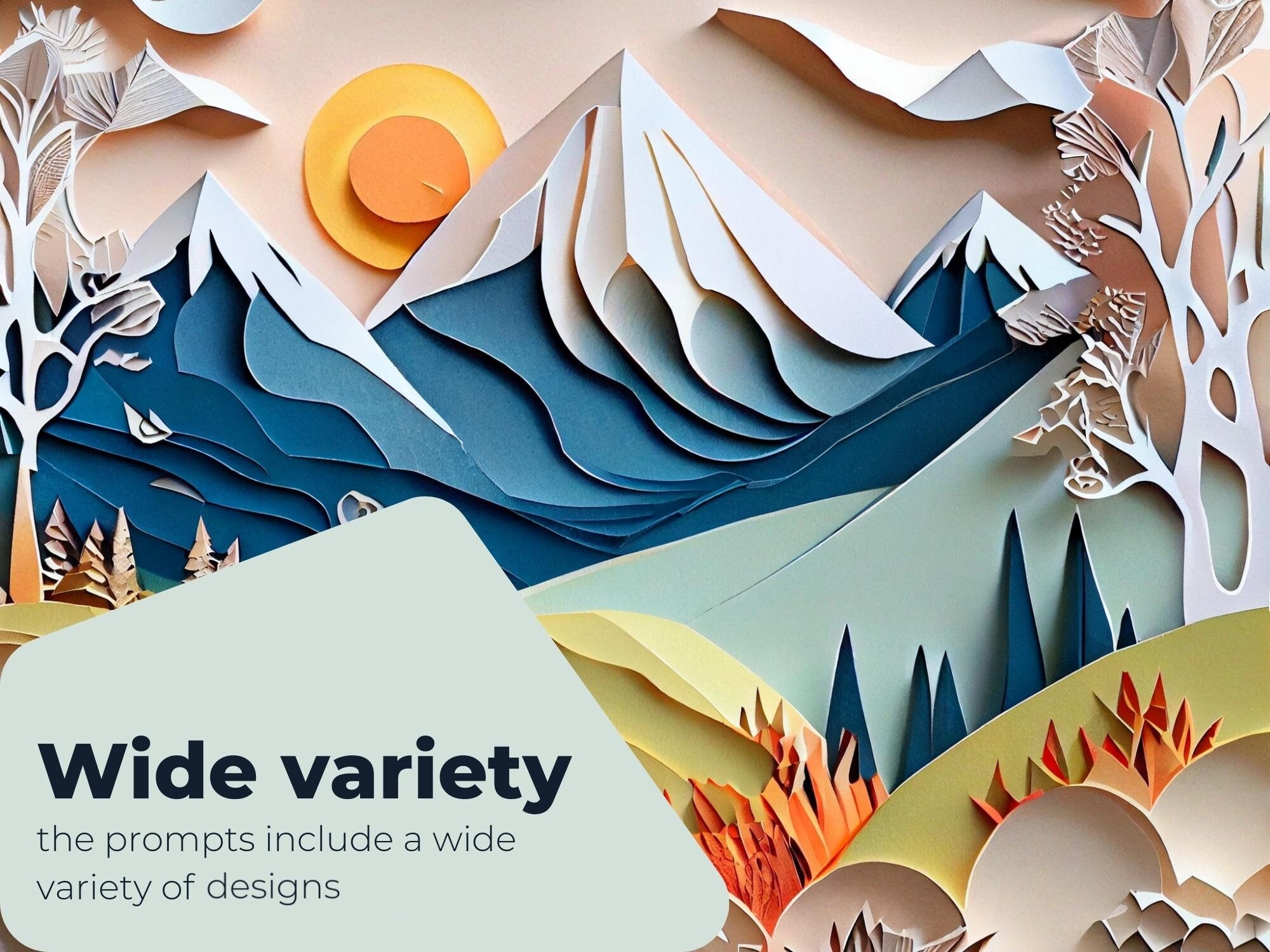 Cut Paper Landscapes Professional AI Prompt for Midjourney Etsy