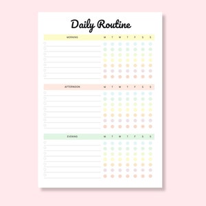 Daily Routine Tracker: Printable Chore Chart (PDF) - Etsy