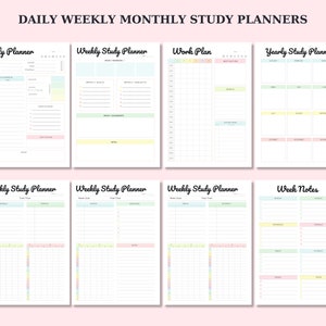 Printable Student Planner Bundle: Academic Study Tracker (PDF Download ...