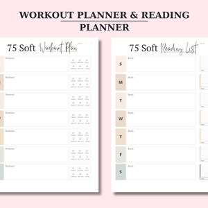 75 Soft Challenge Tracker, Daily 75 Soft Challenge journal, 75 Soft Challenge, 75 Day Challenge Printable, Fitness Journal, Habit Tracker zdjęcie 6