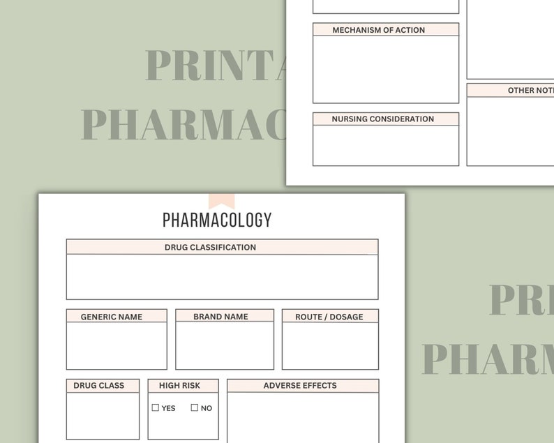 Printable Pharmacology Template - Il 794xN.4671965578 4seo