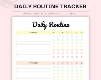 Tracker della routine quotidiana: tabella delle faccende stampabile (PDF)
