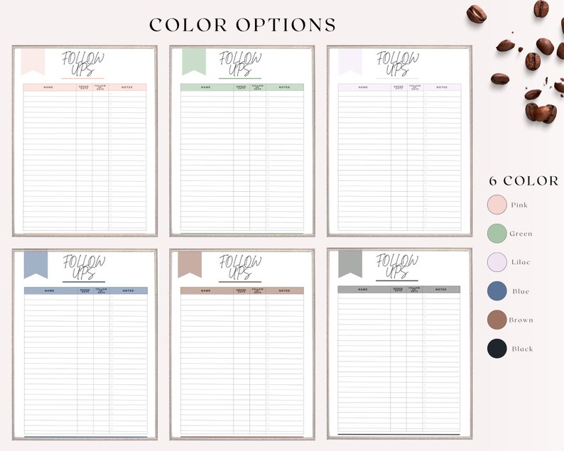 Printable follow up sheet business follow ups small business customer