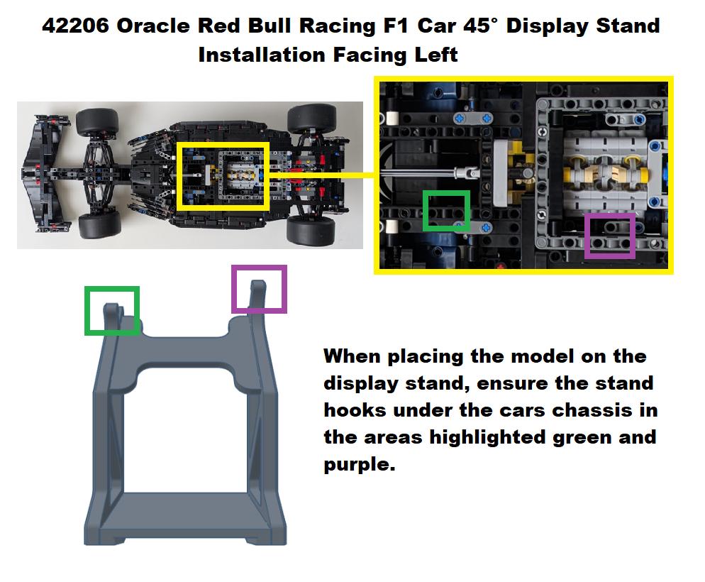 Angled Display Stand LEGO 42206 Oracle Red Bull Racing RB20 F1 Car