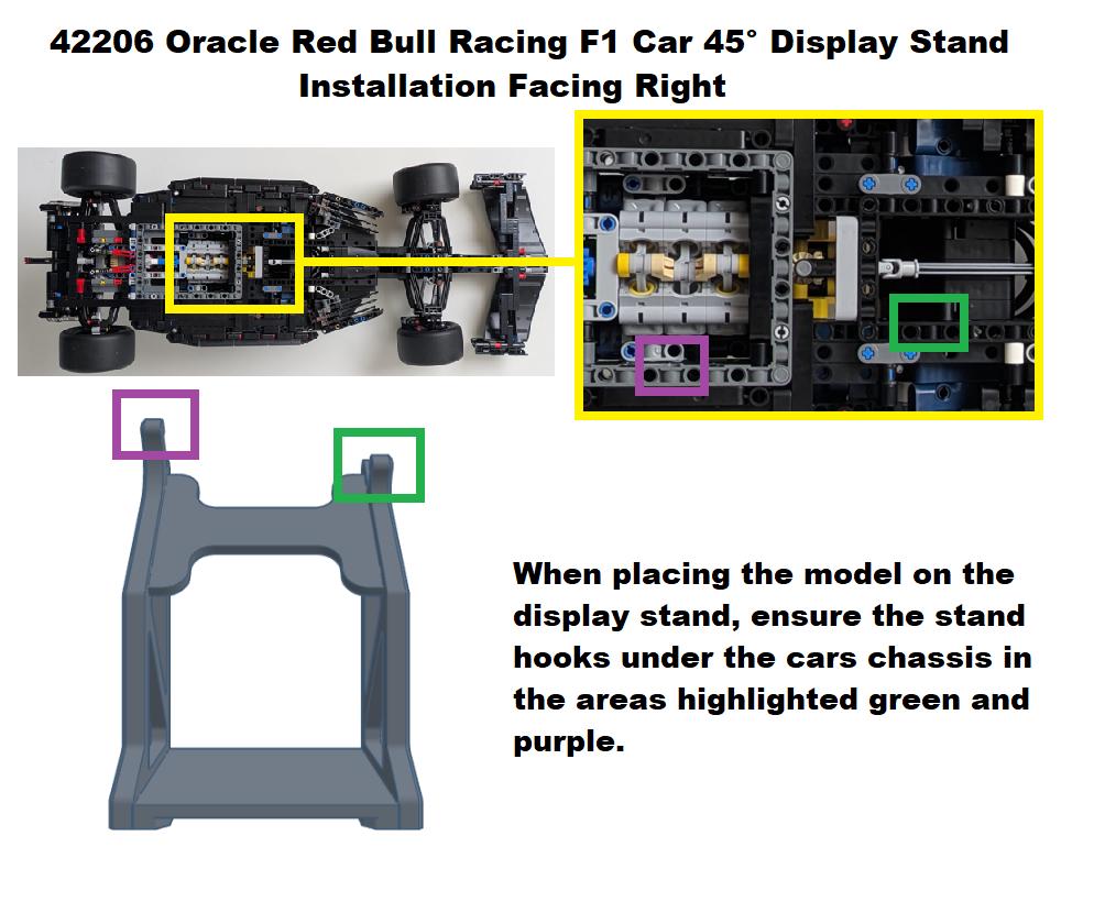 Angled Display Stand LEGO 42206 Oracle Red Bull Racing RB20 F1 Car