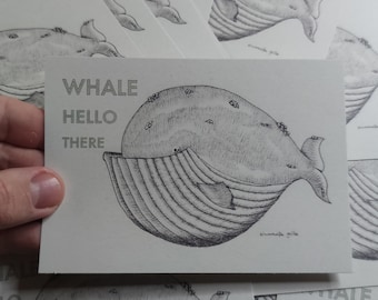Postkarte A6 "Whale hello there"