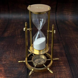 Personalized Brass Sandglass Wedding Sand Ceremony Hourglass Sand Timer Both Side Engraving Wedding Anniversary Hourglass Gift , Son Gift