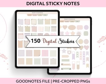 Digital Stickers, Digital Sticky Notes, GoodNotes Stickers, PNG Stickers, Neutral Color Stickers, Digital Stickers For Planner And Journal