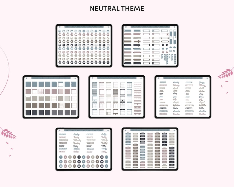 25,000+ Digital Planner Stickers, GoodNotes Sticker Book, iPad Stickers, Journal & Productivity Sticker Bundle, PNG Stickers Pack image 9