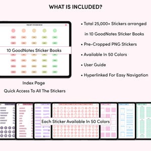 25,000+ Digital Planner Stickers, GoodNotes Sticker Book, iPad Stickers, Journal & Productivity Sticker Bundle, PNG Stickers Pack image 2