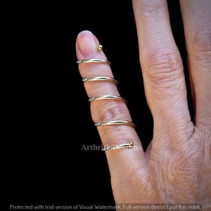 Arthritis finger splint for bcnding sideways lateral deviation sterling silver 925, brass or copper ring for Ehlers Danols