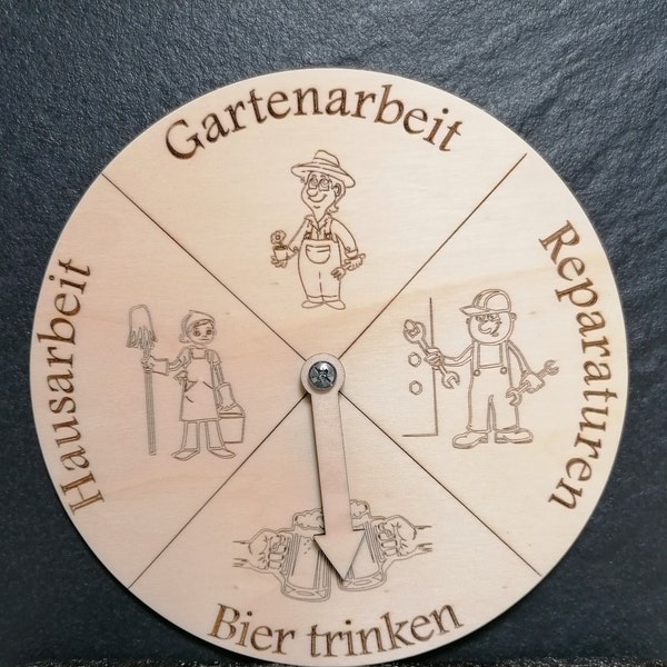 Bier Uhr lustiges Geschenk für Männer und Frauen aus Holz Durchmesser 20 cm