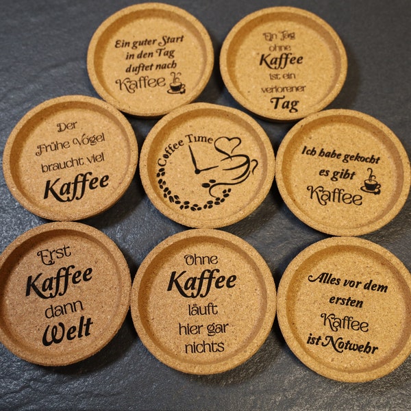 Untersetzer Kork "Kaffee" Glas Tasse Geschenk graviert Weihnachten Ostern .......