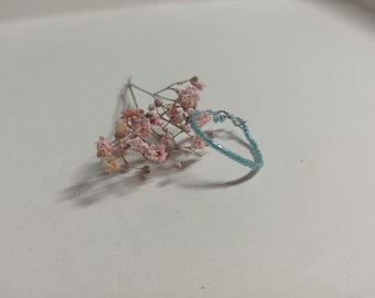 Turquoise ring with miyuki pearls