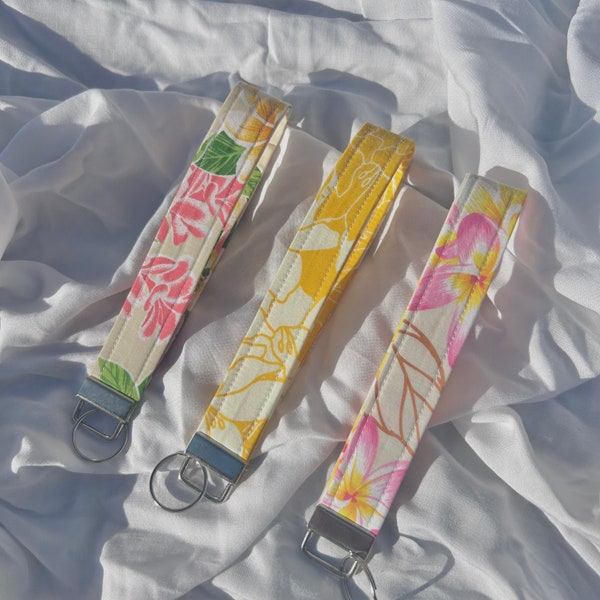 Porte-monnaie Wristlet (avec Dragonne) PINK - Motif Plumeria (Frangipanier) Rose/jaune