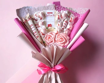 Edible bouquet "Pink Giotto"