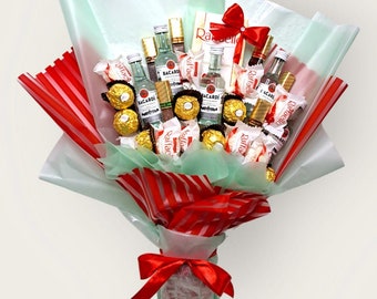 Edible bouquet Bacardi Style - Bacardi - Ferrero Rocher - Merci - Raffaello