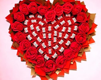 Chocolate bouquet, Mon Cheri bouquet, Soap roses, Gift for women, Edible flower bouquet - Mon Cheri