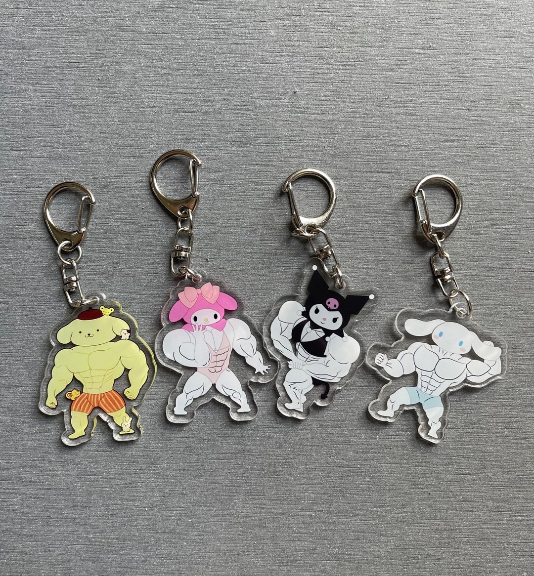 Muscular Sanrio Keychain Etsy