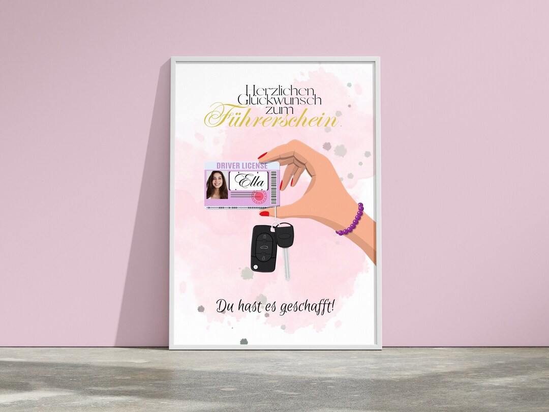 Driver's License Gift Set Driver's License Poster Etsy