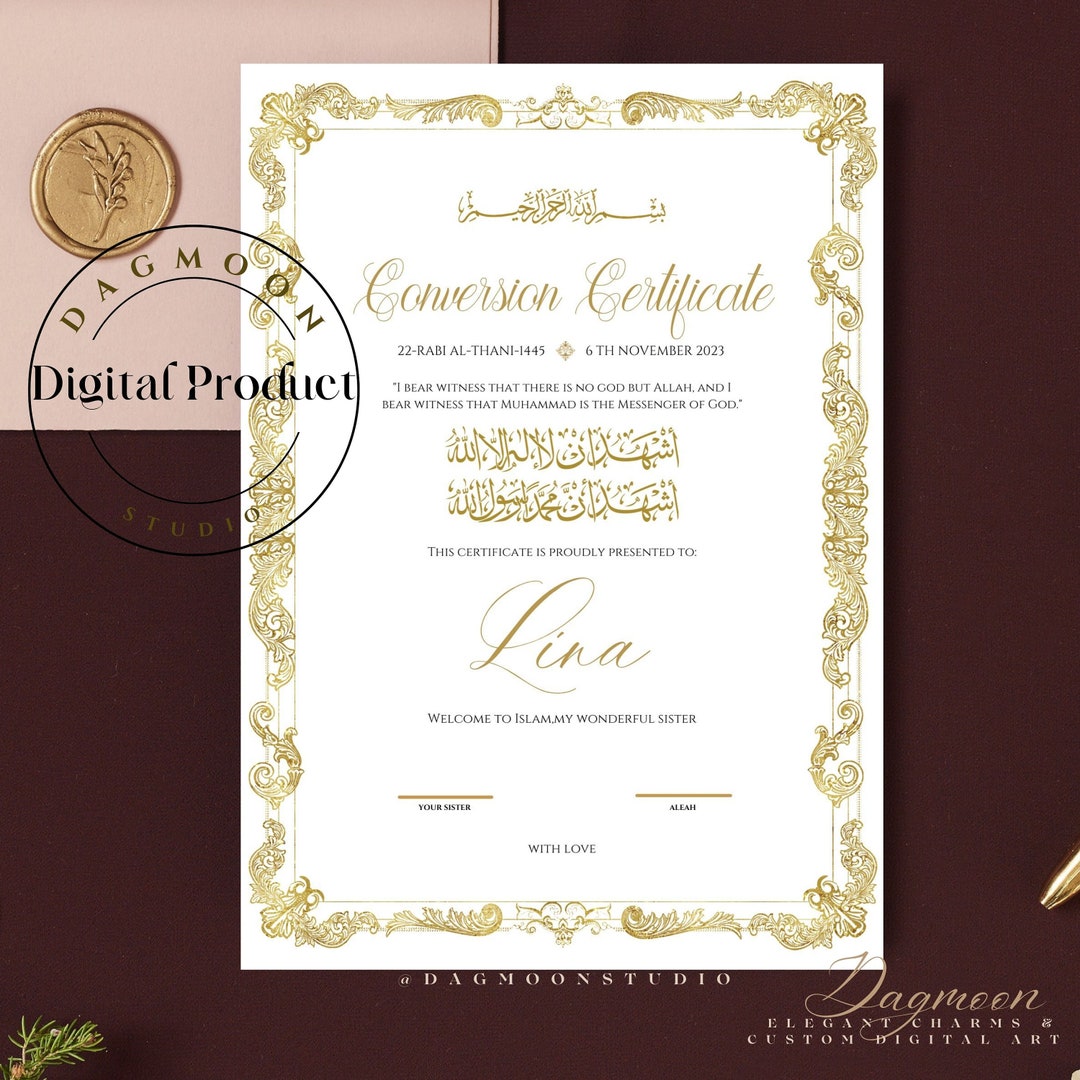 Convert conversion Certificate conversion shahada Mubarak islam Convert conversion Certificate conversion shahada Mubarak islam